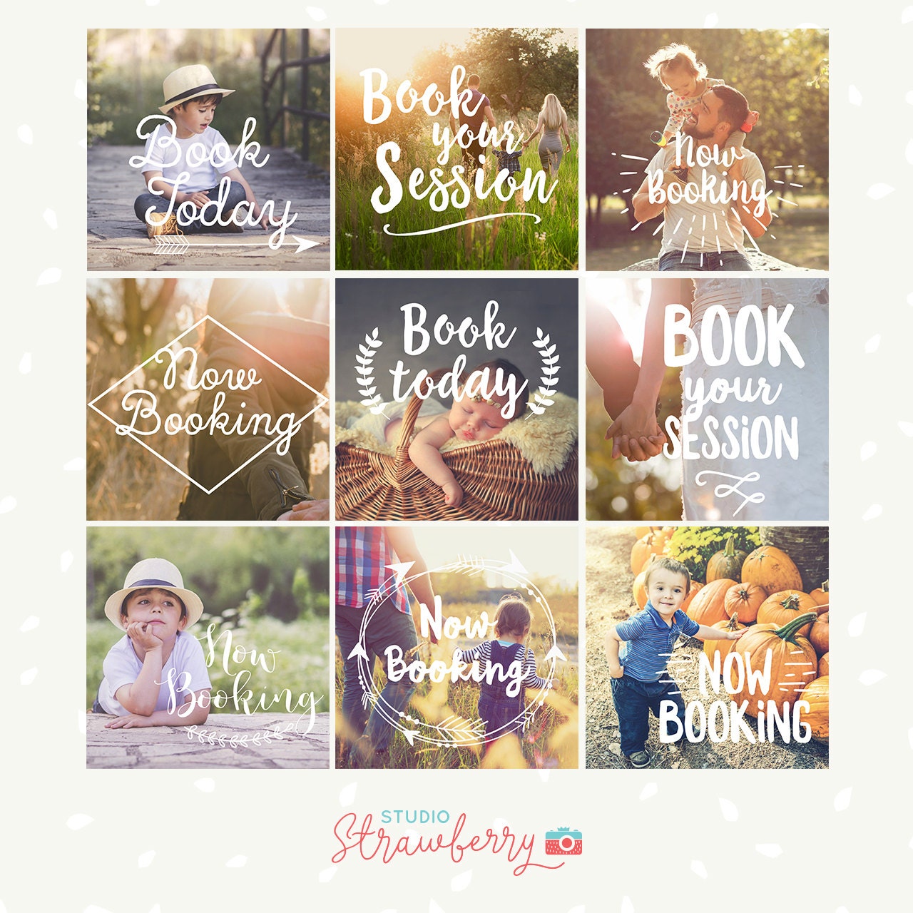 Photography overlays, Now booking, Book today, Book session, photoshop overlay, social media template, hand letter, photo session marketing