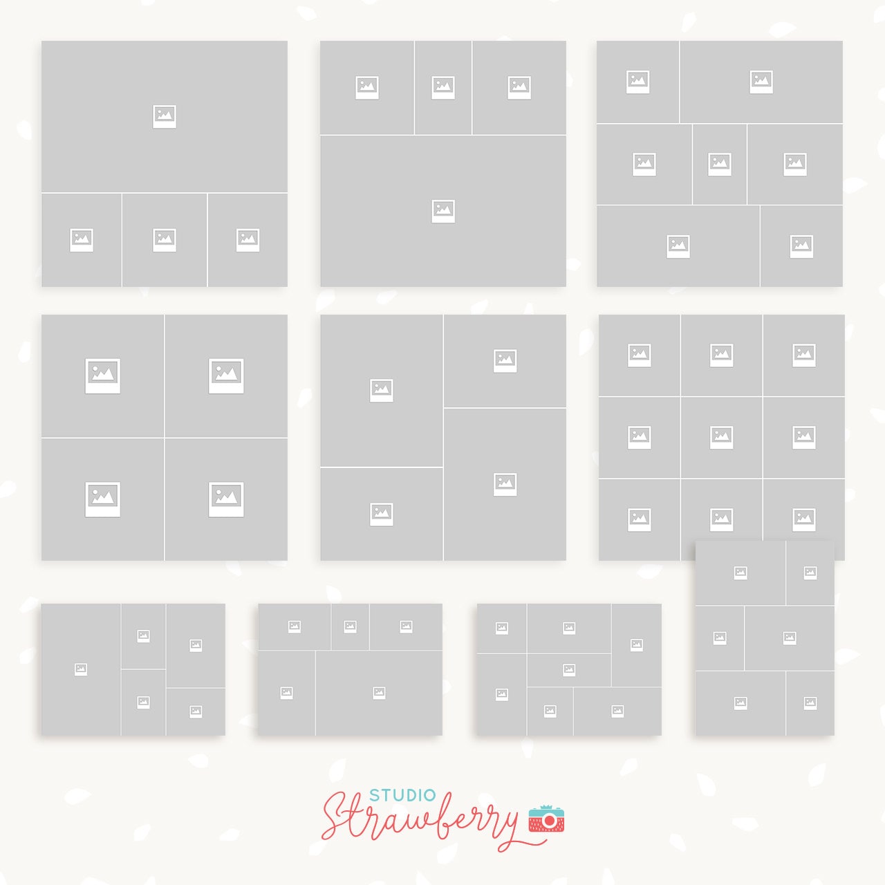 Storyboard template bundle, 10x blog board template, collage template, 12" x 12" square & 7" x 5" cards, Photography collage, Photoshop PSD