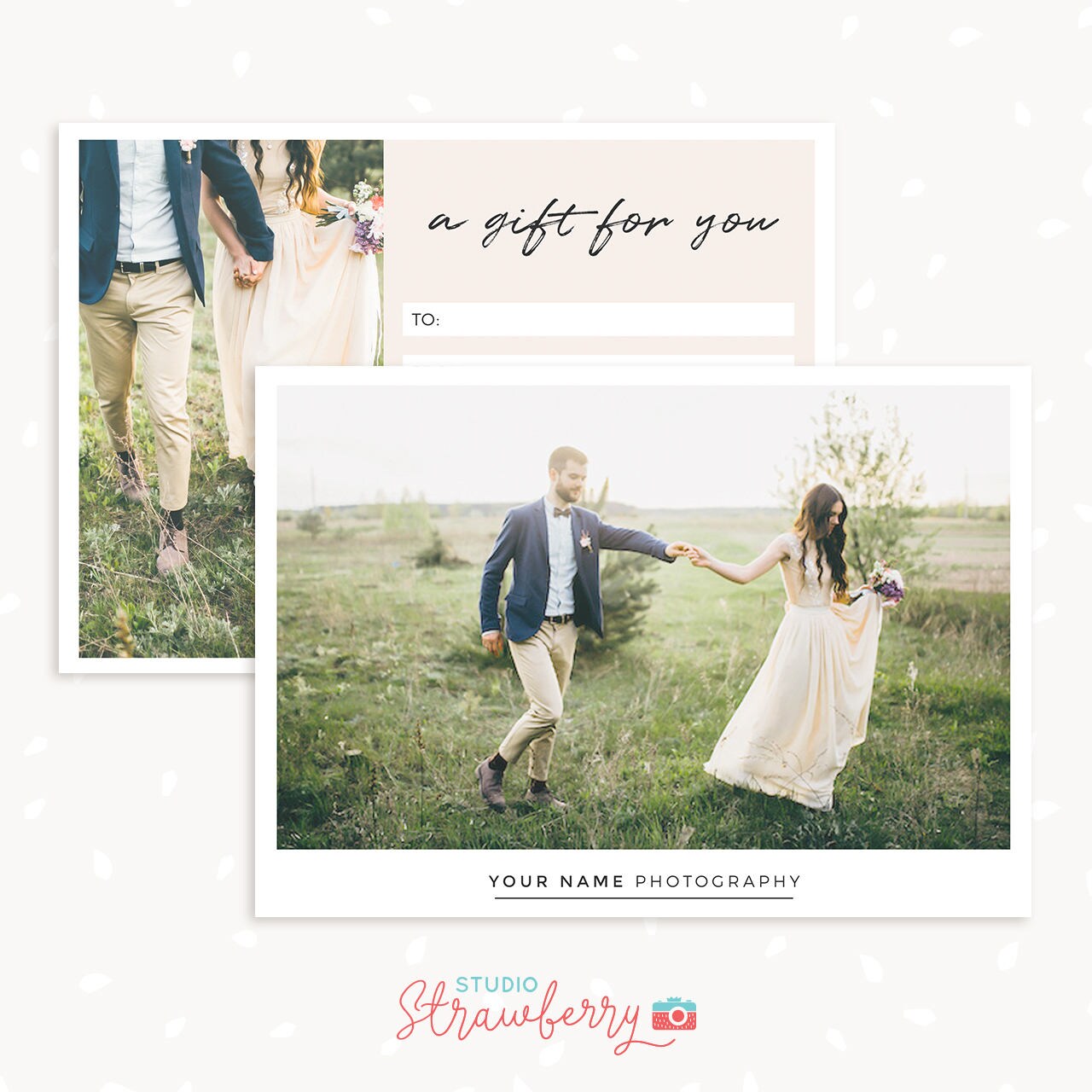 Gift Certificate Template, 7x5 Photo Gift Card, Printable, Photoshop Template, Photography Gift Certificate, PSD, Postcard gift certificate