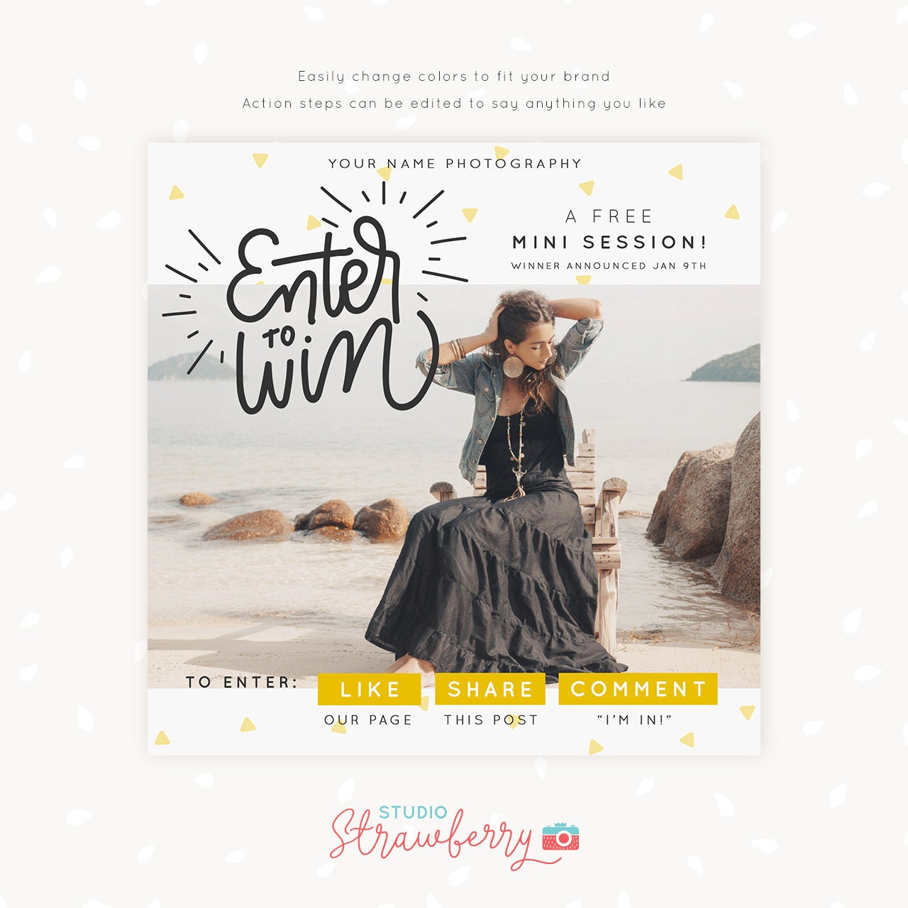 Contest Template, Giveaway Template, Facebook Template, Social Media Template, Instagram Template, Like and Share, Enter to win