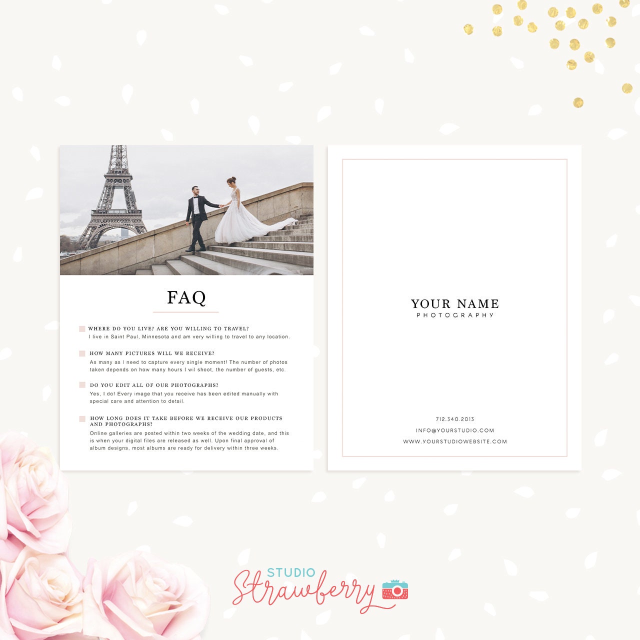 Wedding Photography Magazine Template, Wedding Welcome Guide Template, Wedding brochure, Wedding Photographer, Wedding Photography Marketing