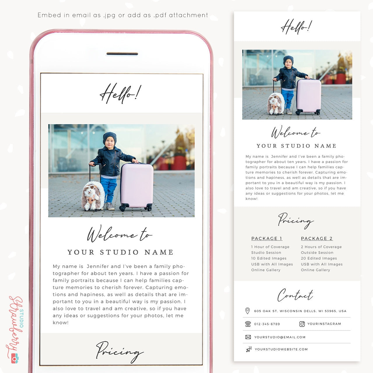 Welcome email template for photographers, Email brochure, Canva, Email Newsletter Template for photographers, Photoshop, client email