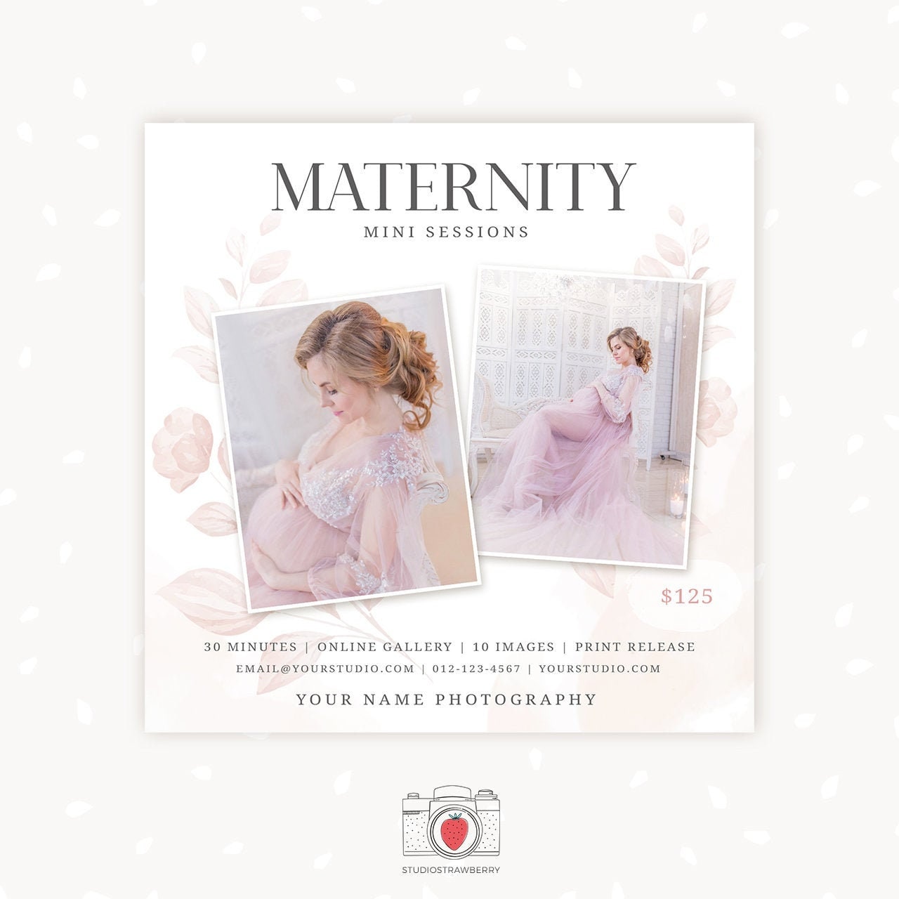 Maternity session template, Maternity Mini Session Template, Maternity Photography, Pregnancy Mini Sessions, Marketing Board, Photoshop