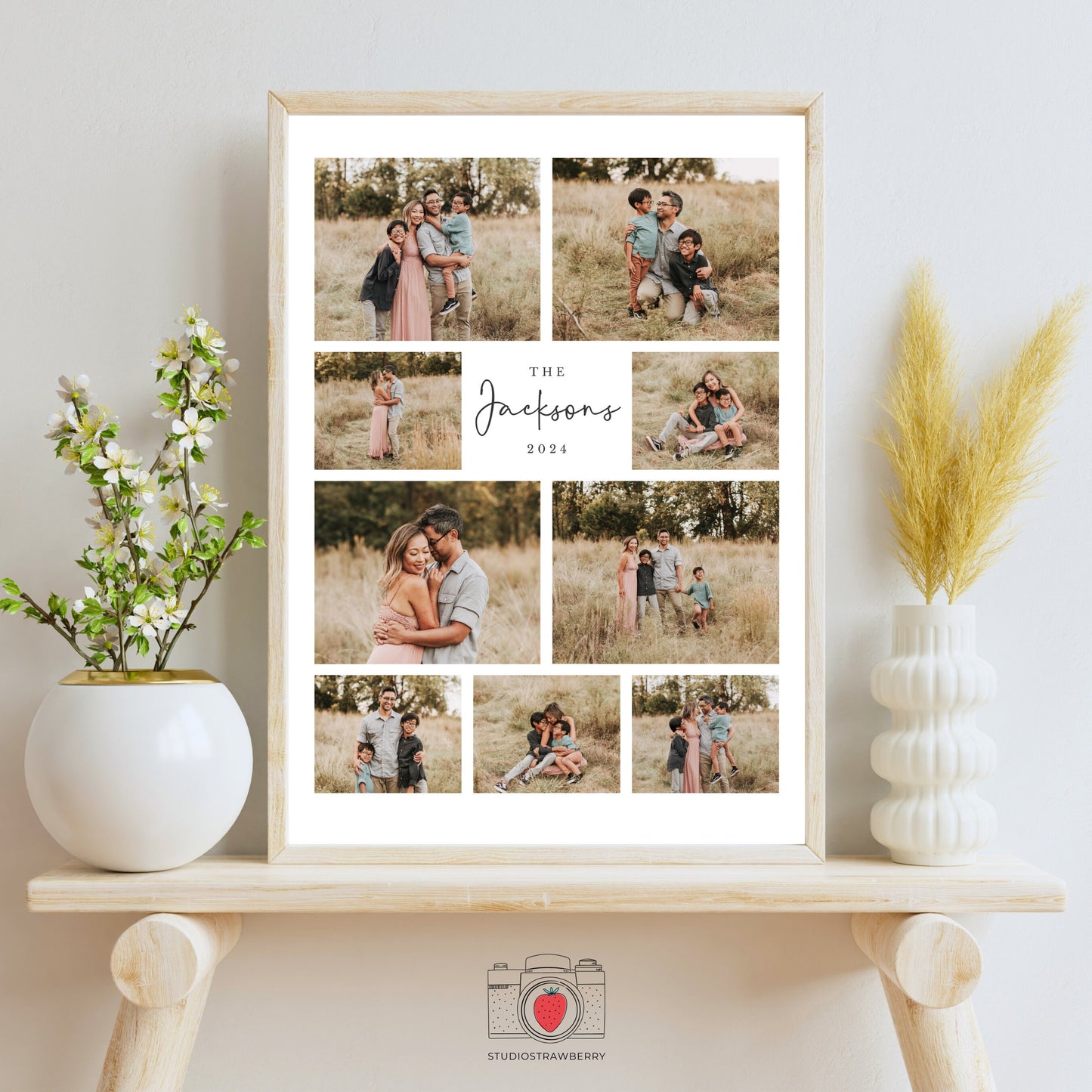 Editable Family Photo Collage Template | Customizable Canva Design for 18x24 poster or any size