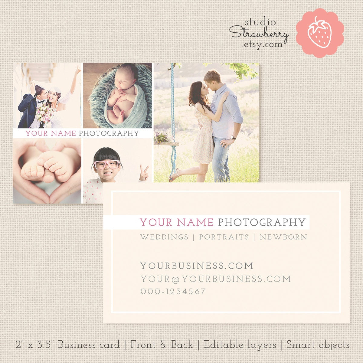 Photography Business Card Template, Photoshop Template, Photo Business Cards, Photography Marketing, Business Card for Photographers