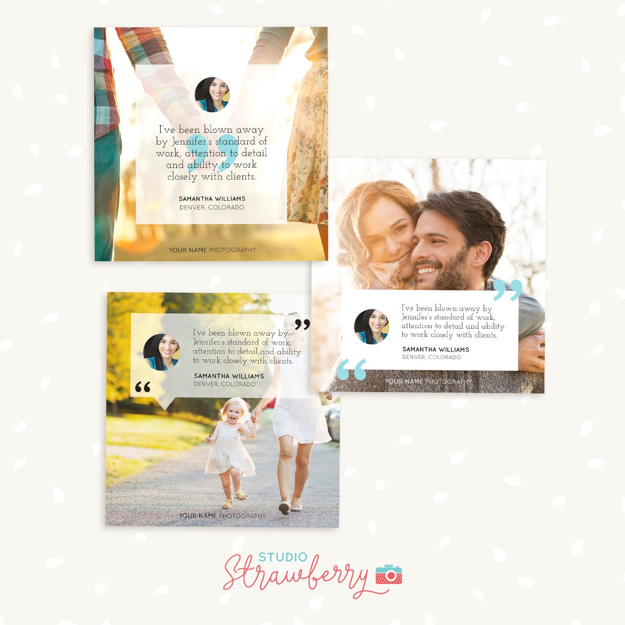 Social Media Template, Facebook Template, Instagram Template, Testimonials, Testimonial marketing, Quote photoshop template, photographers