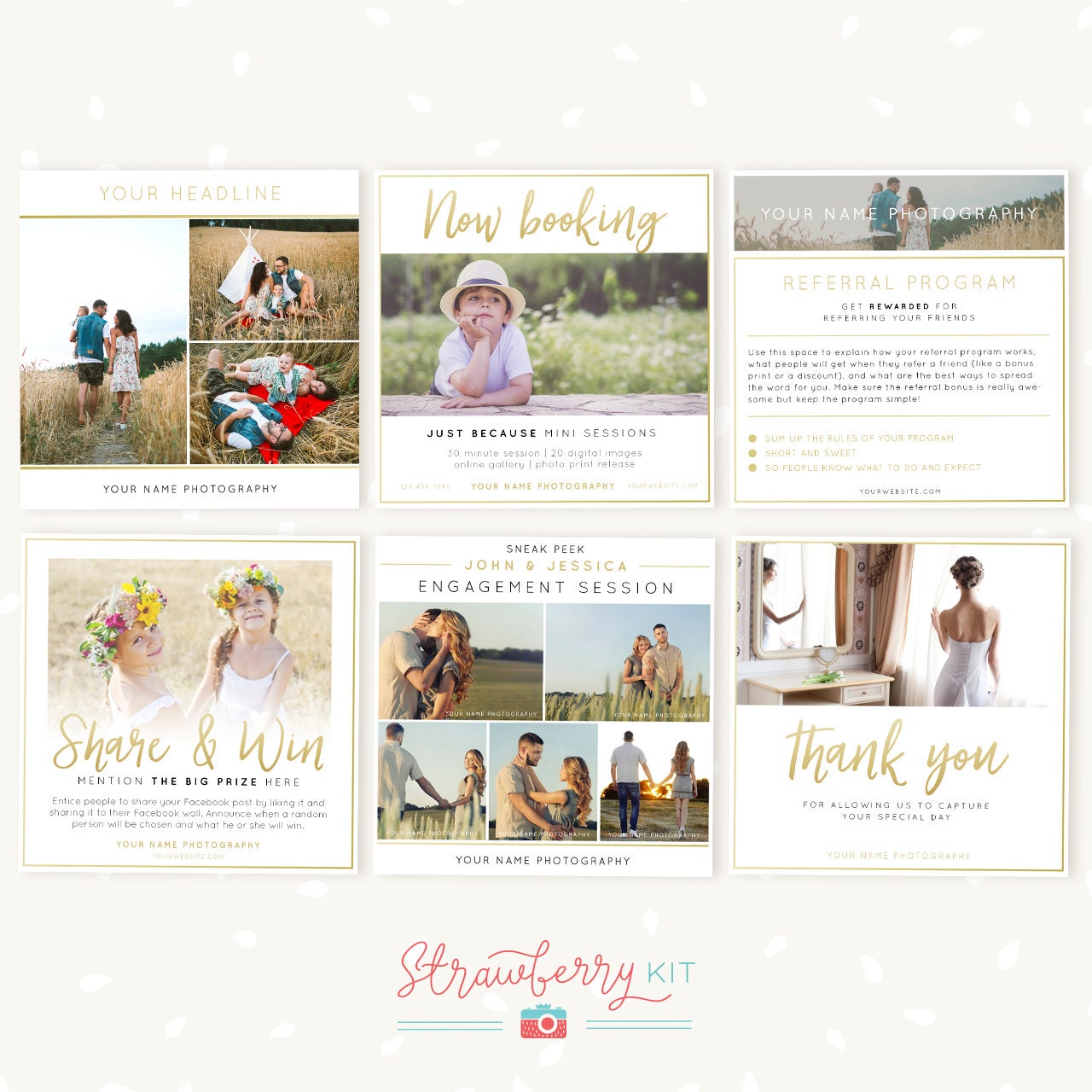 Social Media Templates for photographers, Facebook Template, Instagram Template, Photography marketing, Share and win, Sneak peek