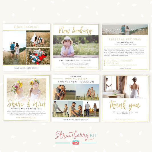 Social Media Templates for photographers, Facebook Template, Instagram Template, Photography marketing, Share and win, Sneak peek