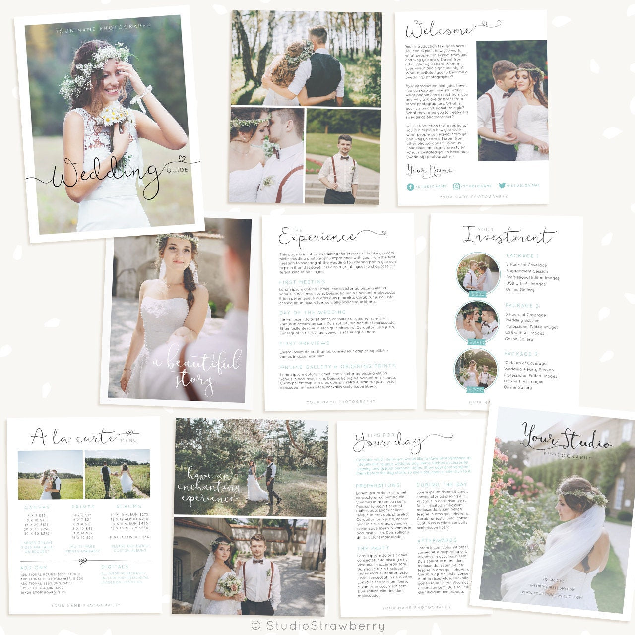 Wedding Photography Magazine Template, Wedding brochure, Welcome packet, 10 Page Digital Magazine, Wedding Photography Marketing, psd guide