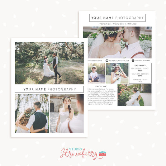 Photography Flyer Template, photography brochure template, one page flyer, one page brochure, standard letter, photography marketing page