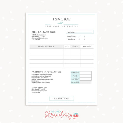 Photography Forms, Client Booking Form For Photographer, Sign up Template, Invoice Template Photography, Pricing Guide Photography, Prints