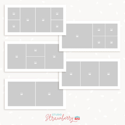 Storyboard template 10x20, blog board template, 20x10 Storyboard Templates, Photography collage template, square album template 10"