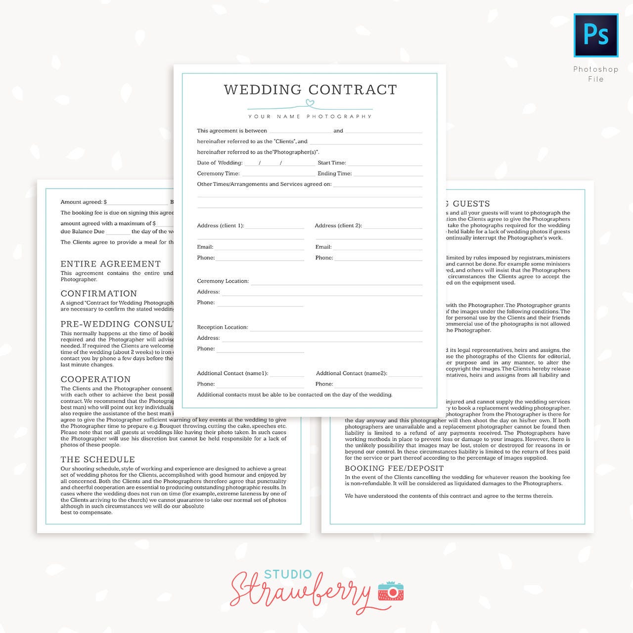 Photography Business Forms Bundle, Photo Session Agreement, Business Policies, Model Release, Photo Release, Wedding contract, Contracts