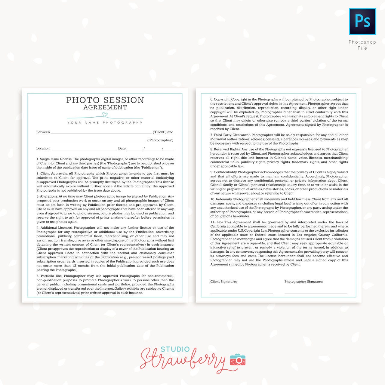 Photography Business Forms Bundle, Photo Session Agreement, Business Policies, Model Release, Photo Release, Wedding contract, Contracts