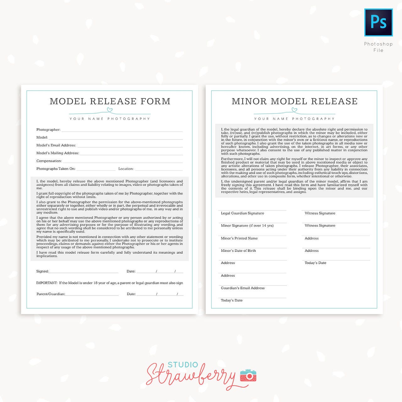 Photography Business Forms Bundle, Photo Session Agreement, Business Policies, Model Release, Photo Release, Wedding contract, Contracts