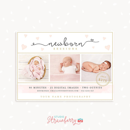 Newborn Mini Session Template, Newborn Photography Template, Board, Newborn Template, Photoshop Template, Newborn Photography Marketing