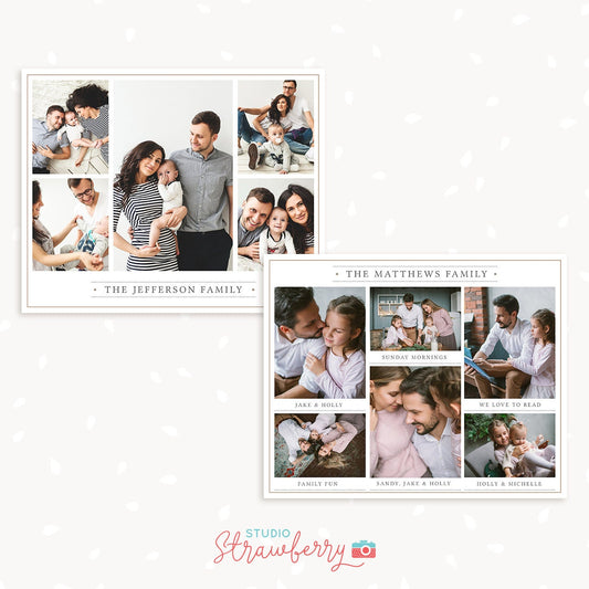 Family collage template photoshop, 8x10 inch collage card, Storyboard template bundle, blog board template, Photography collage template