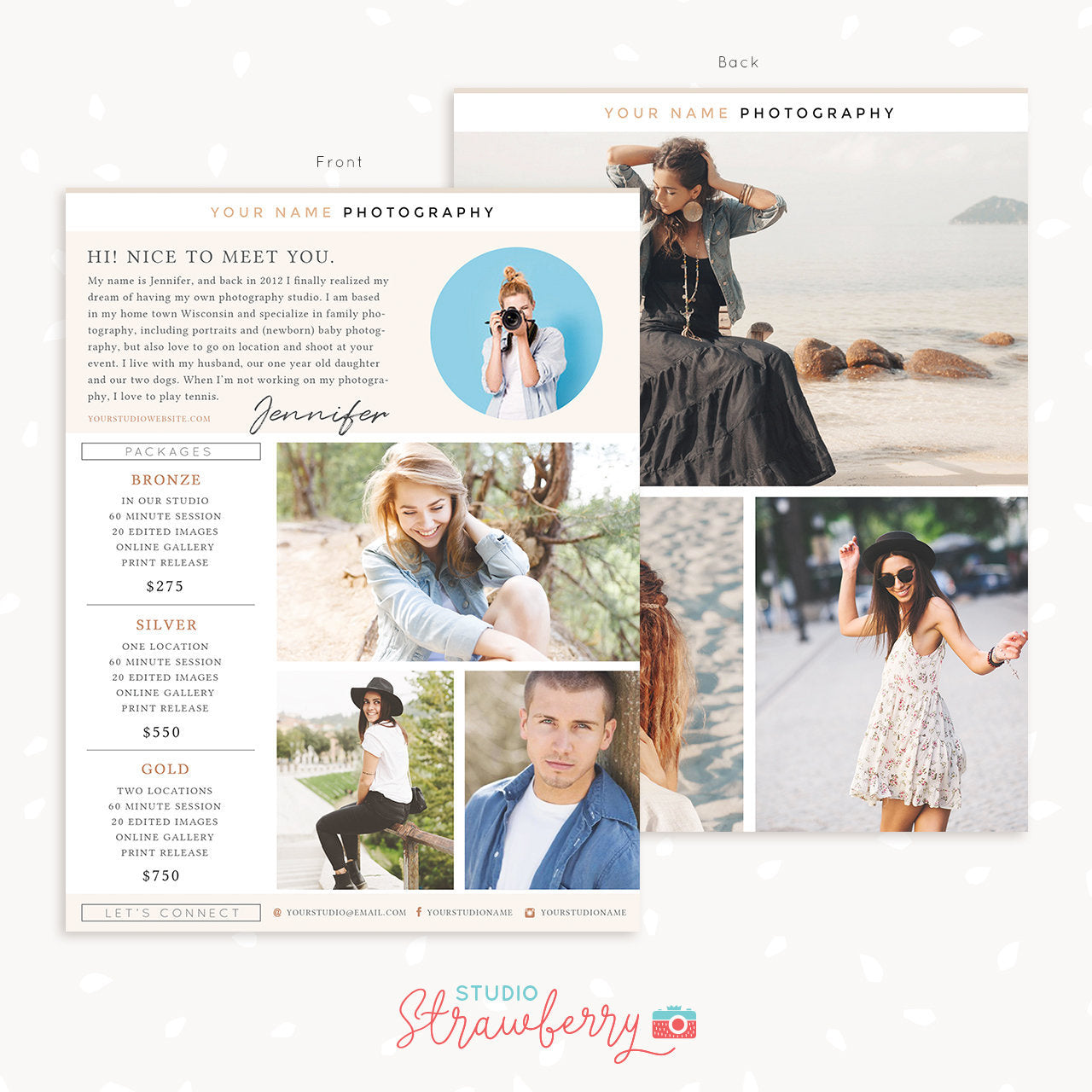 Photography Flyer Template, photography brochure template, one page flyer, one page brochure, standard letter, photography marketing page