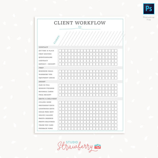 Client workflow chart for photographers, photography business, photo session workflow checklist, photographer client checklist, to do list