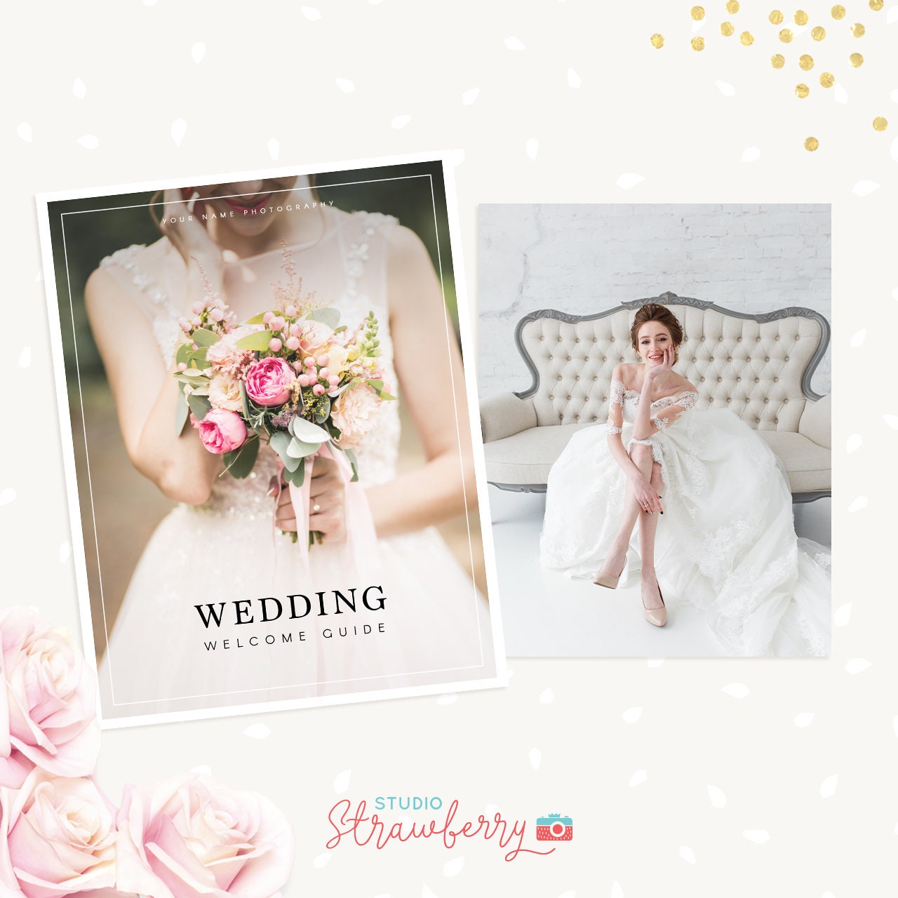 Wedding Photography Magazine Template, Wedding Welcome Guide Template, Wedding brochure, Wedding Photographer, Wedding Photography Marketing