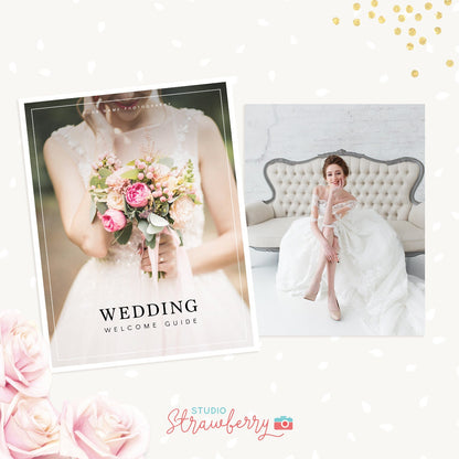 Wedding Photography Magazine Template, Wedding Welcome Guide Template, Wedding brochure, Wedding Photographer, Wedding Photography Marketing
