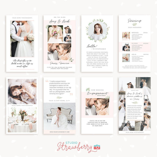 Instagram story template wedding, Instagram stories templates for wedding photographer, Wedding Instagram Template, Instagram story pink
