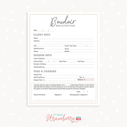 Boudoir Photography Forms Bundle, Boudoir template, Boudoir forms, Questionnaire, Model release, Invoice, Boudoir contract, Price list