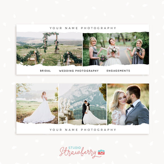 Facebook cover template photography, set of two "Grungy Edge", Facebook timeline template, Facebook Cover Template, Facebook Cover PSD