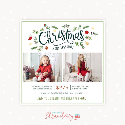 Christmas Mini Session Template, Holiday mini session template, Christmas mini sessions, Christmas template, Christmas photography marketing