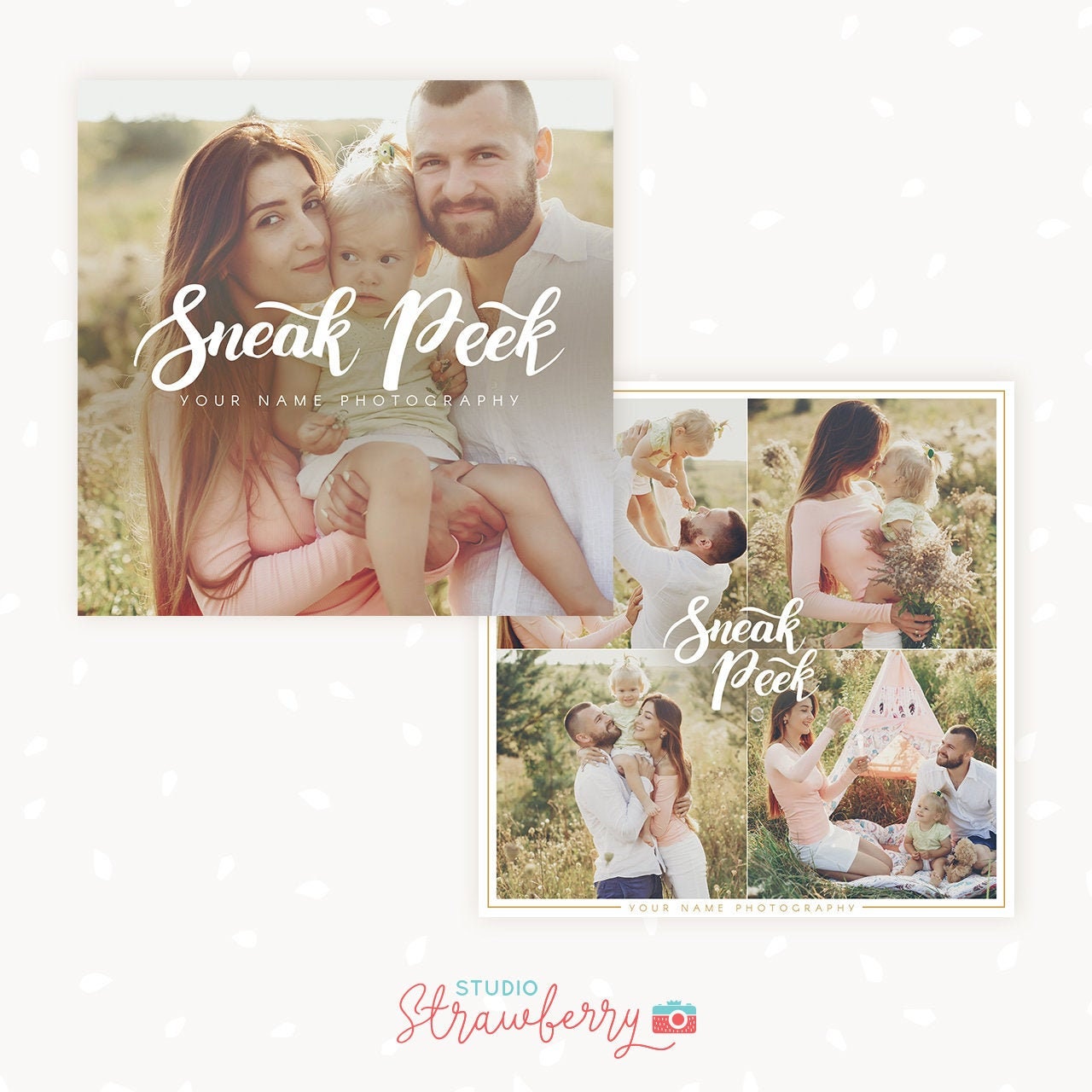 Sneak peek photography template, sneak peek collage, sneak peek blog boards, sneak peak collages, square boards, sneak peek overlay