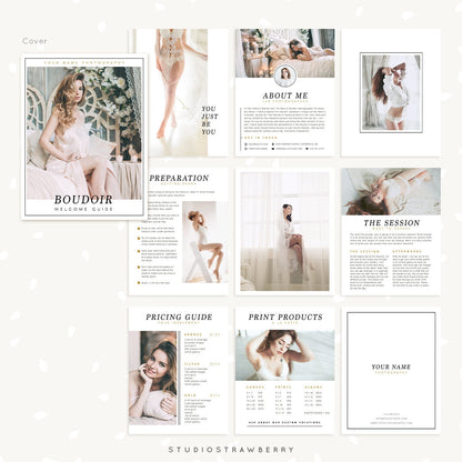 Boudoir Photography Magazine Template, Boudoir Welcome Guide Template, Boudoir brochure, Boudoir Photographer, Boudoir Photography Marketing