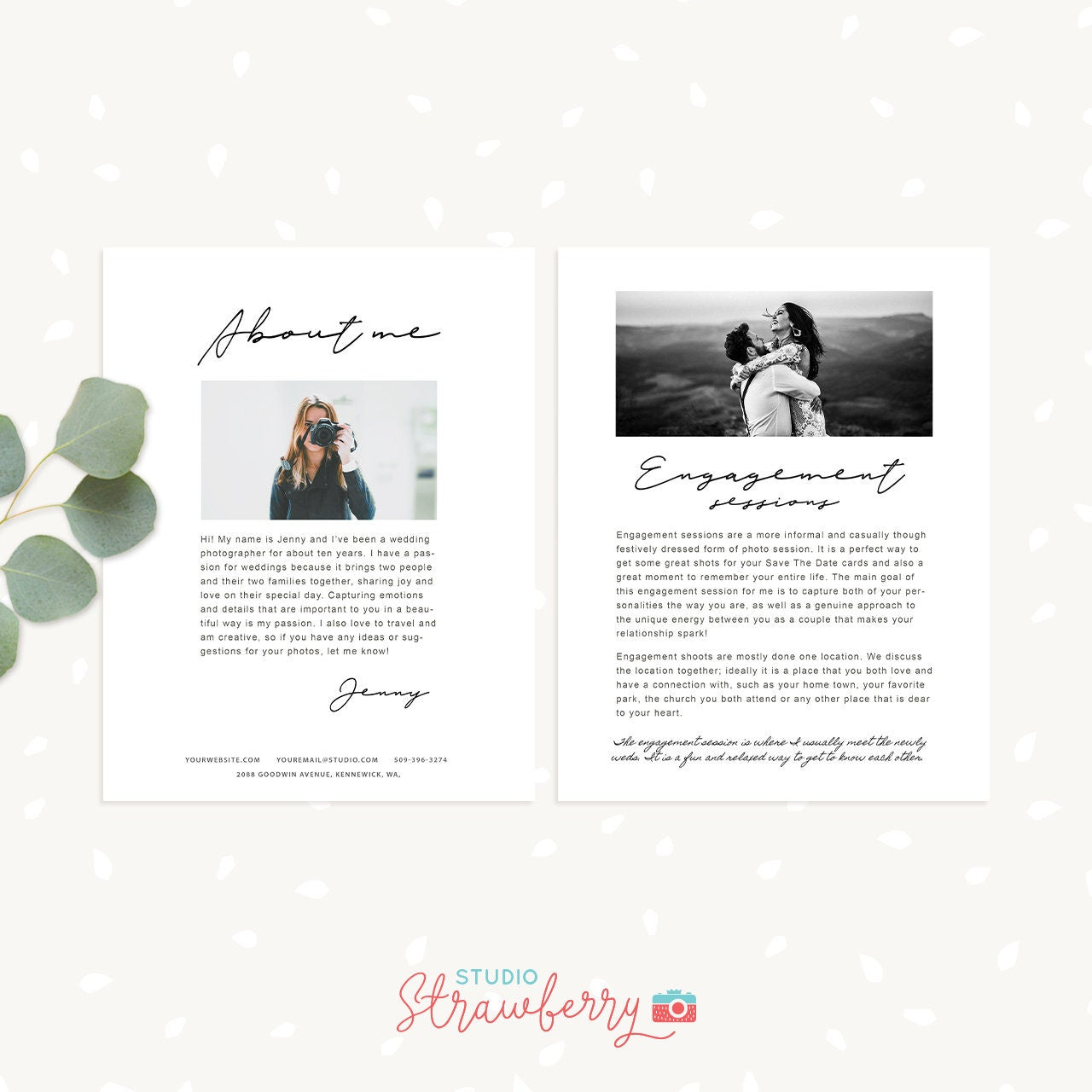 Wedding Photography Magazine Template, Wedding Welcome Guide Template, Wedding brochure, Wedding Photographer, Wedding Photography Marketing