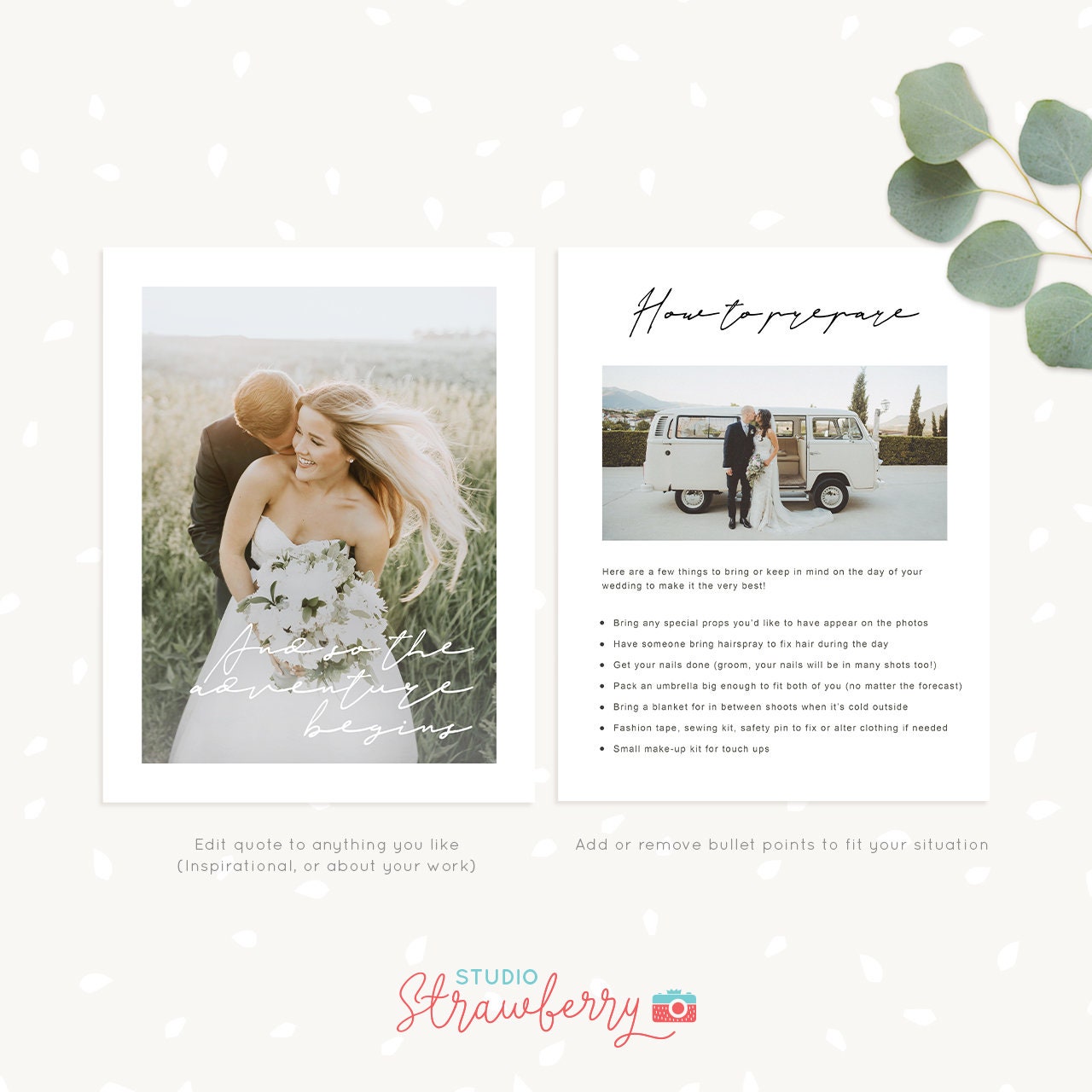 Wedding Photography Magazine Template, Wedding Welcome Guide Template, Wedding brochure, Wedding Photographer, Wedding Photography Marketing