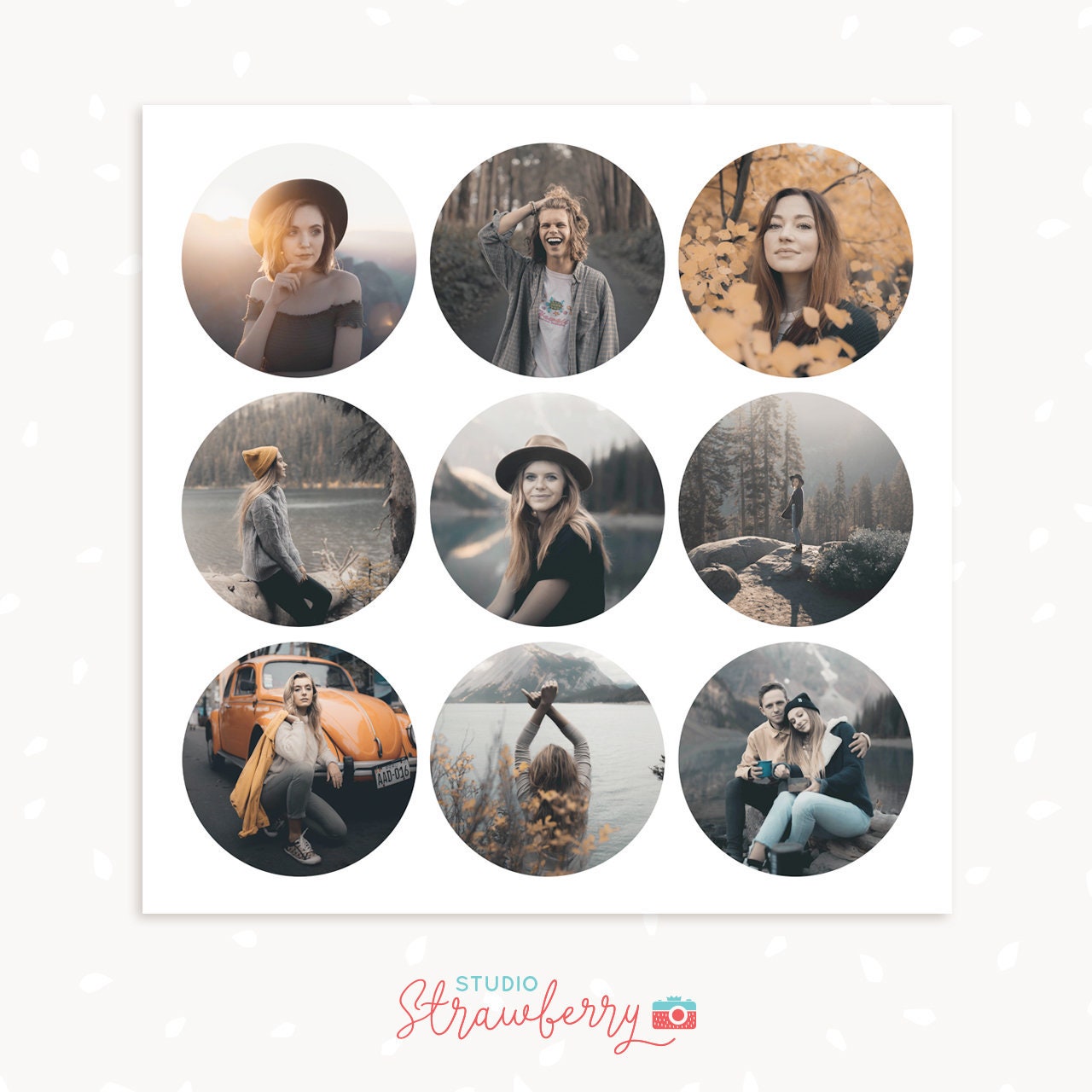 Photoshop collage template 24x24, Circles Blog Board, Storyboard template 24x24, Circle Storyboard Templates, Photo collage template circles