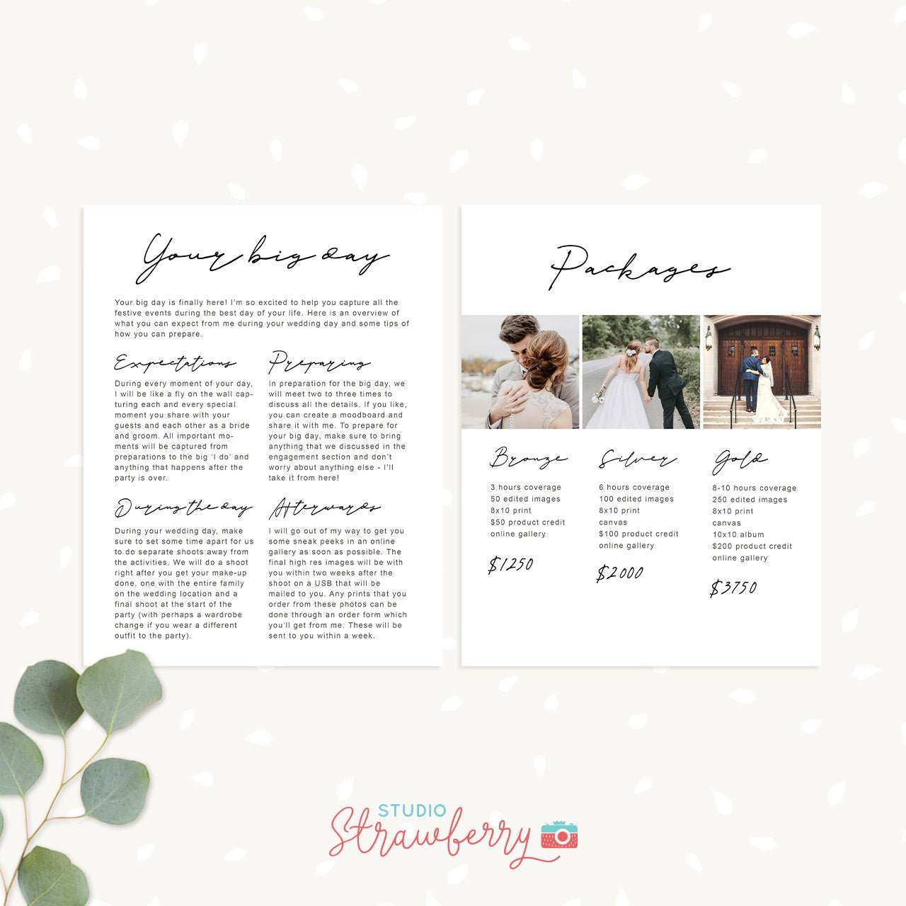 Wedding Photography Magazine Template, Wedding Welcome Guide Template, Wedding brochure, Wedding Photographer, Wedding Photography Marketing