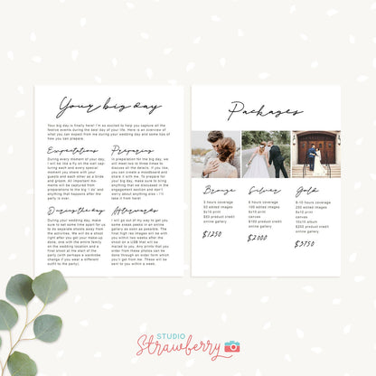 Wedding Photography Magazine Template, Wedding Welcome Guide Template, Wedding brochure, Wedding Photographer, Wedding Photography Marketing