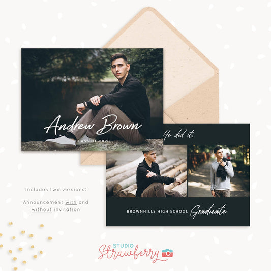 Guy graduation announcement, Graduation announcement boy, Graduation Invitation 2020 Boy, Senior Graduation Template, Graduation Invitation