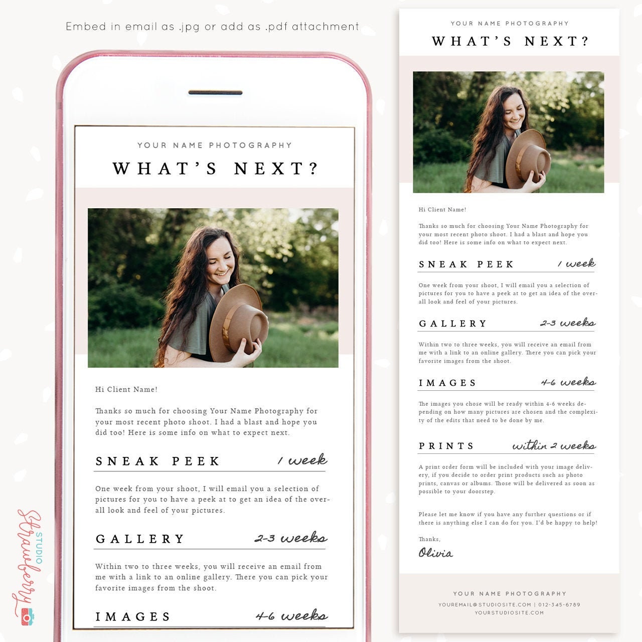 Follow up email template for photographers, What's next, Photoshop template, Email Newsletter Template, After the photo session email