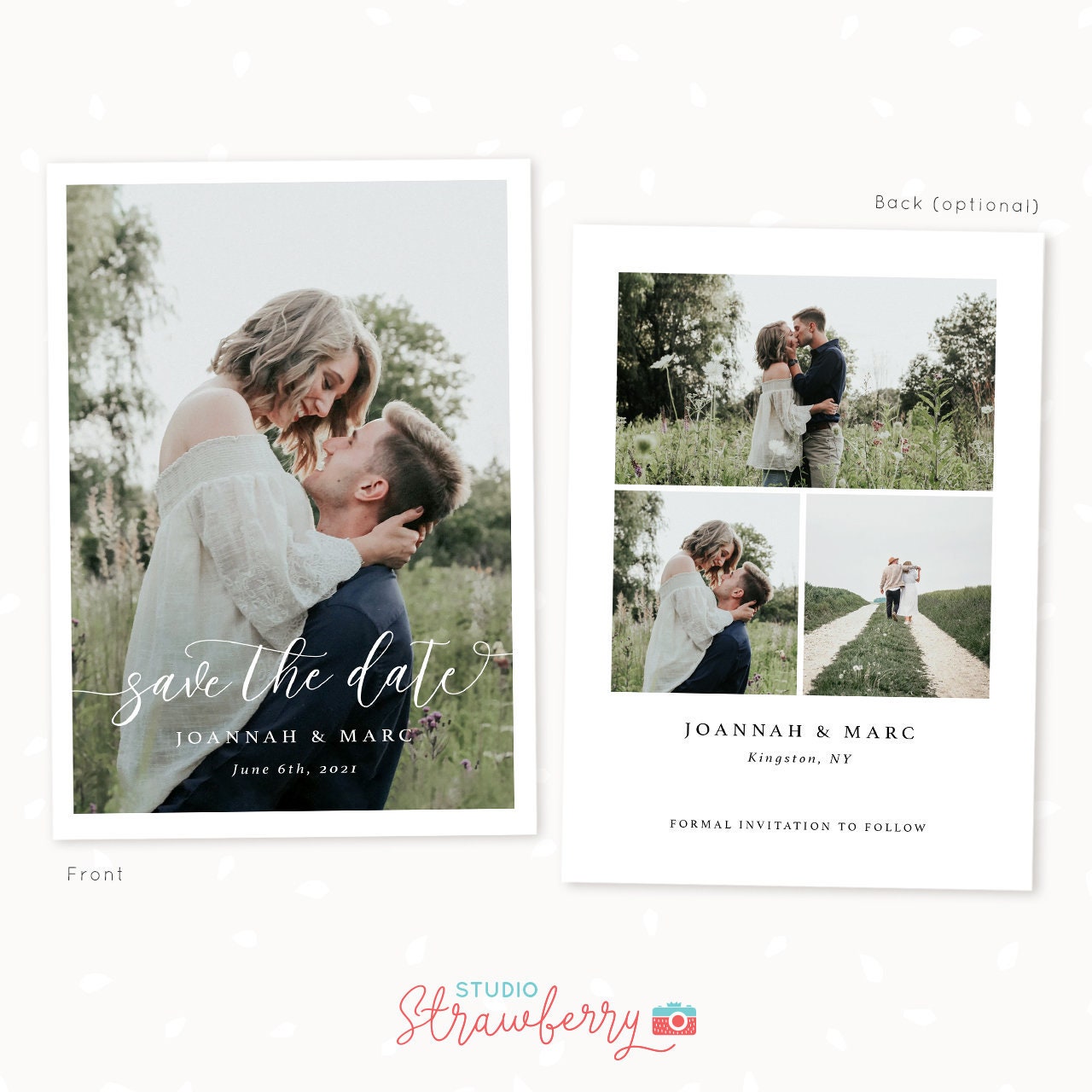 Save the date template with photo, Save the date card, Photoshop, Wedding announcement template, Save the date template with picture