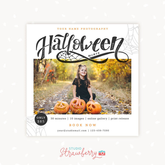 Halloween mini session template, Halloween Photography, Halloween Marketing, Halloween social media, Halloween minis, printable, download