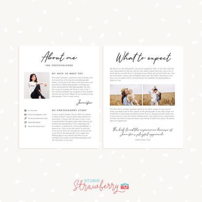 Photographer Welcome Guide Template, Photography Magazine Template, Photographer brochure, Family Photography, Wedding Photography