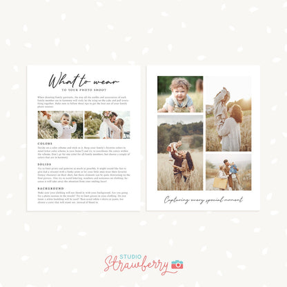 Photographer Welcome Guide Template, Photography Magazine Template, Photographer brochure, Family Photography, Wedding Photography