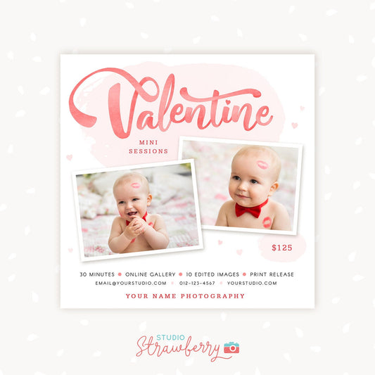 Valentine Mini Session Template, Valentine minis, Valentine Marketing Board, Valentine's Day Template, Valentines Day Mini Sessions