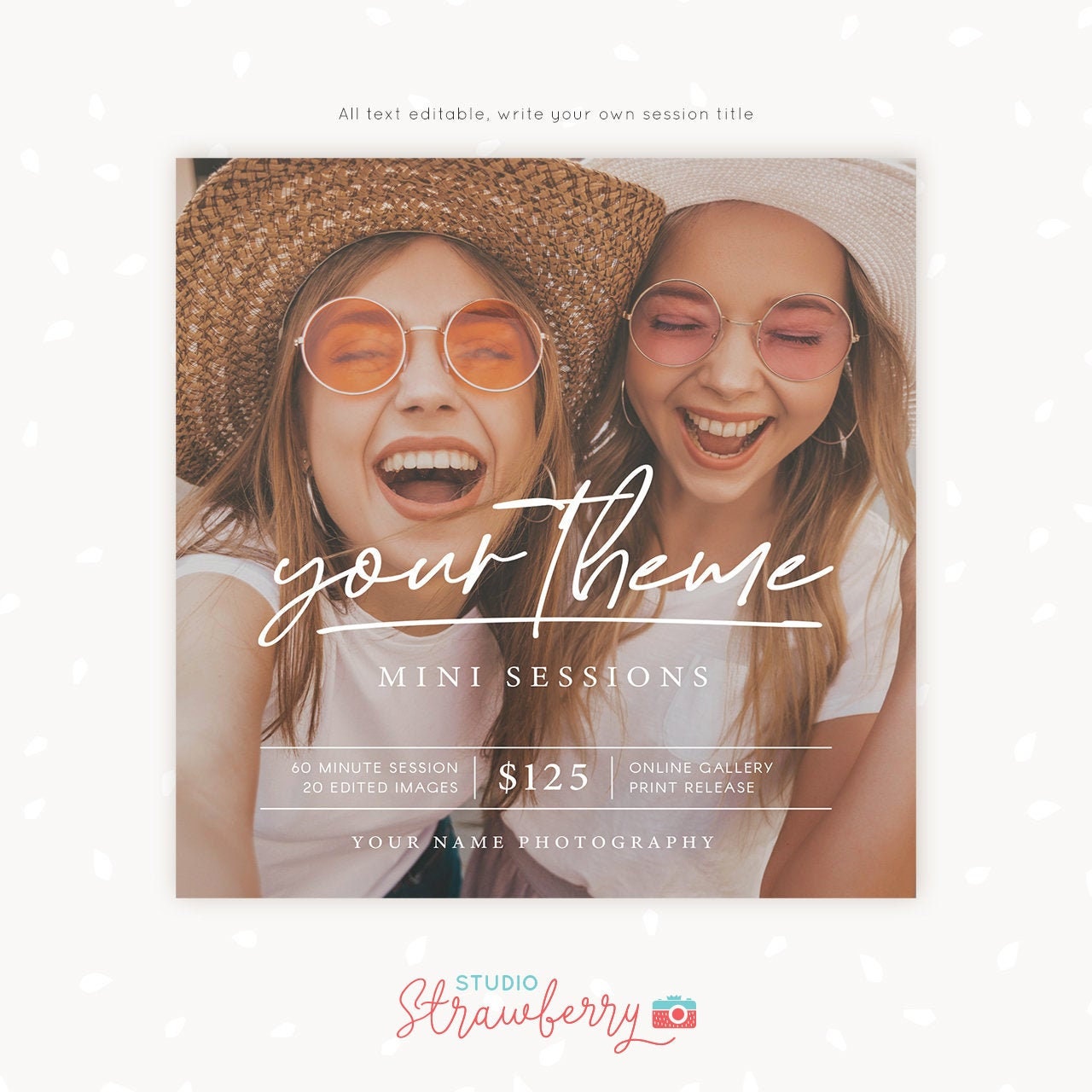 Mini Session Template, Mini sessions, mini session template psd, handwriting mini sessions template, marketing board, script writing