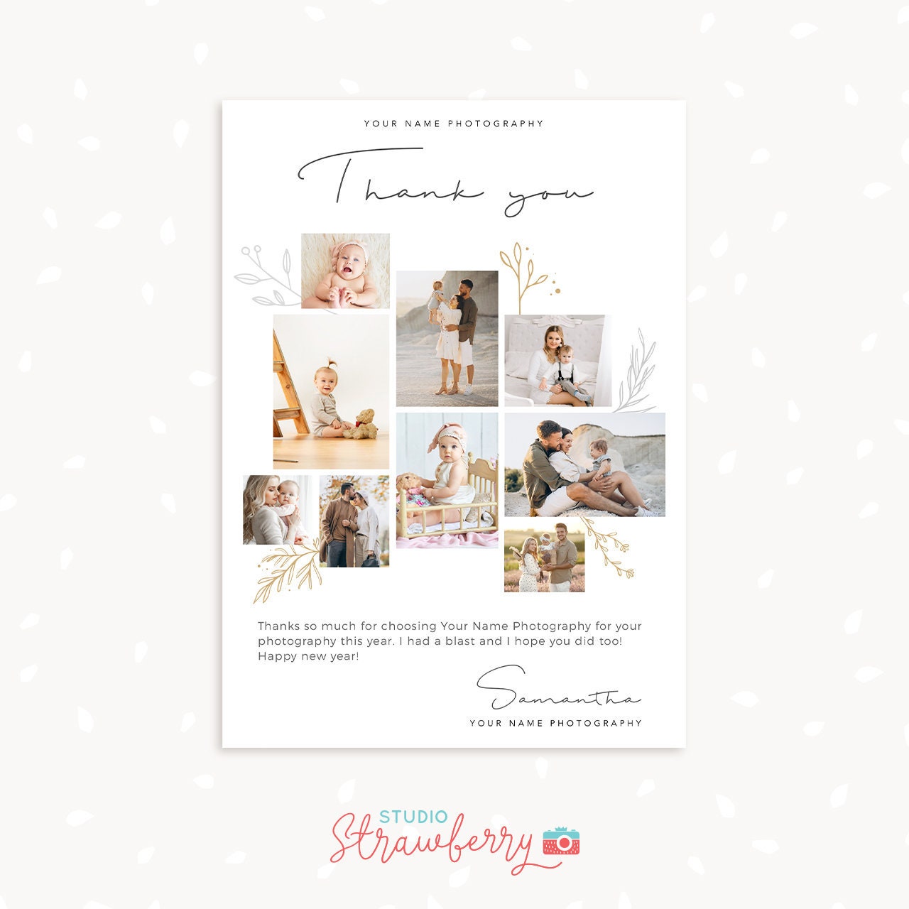 Photography Year in Review Card Template, Photography Thank You Card Template, Photographer Year in Review Template, Happy New Year card