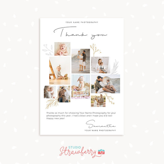 Photography Year in Review Card Template, Photography Thank You Card Template, Photographer Year in Review Template, Happy New Year card