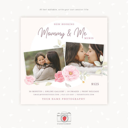 Mommy and Me Mini Session Template, Mothers day mini session template, Mothers Day Mini Sessions, Mummy and me, Mom and me mini sessions