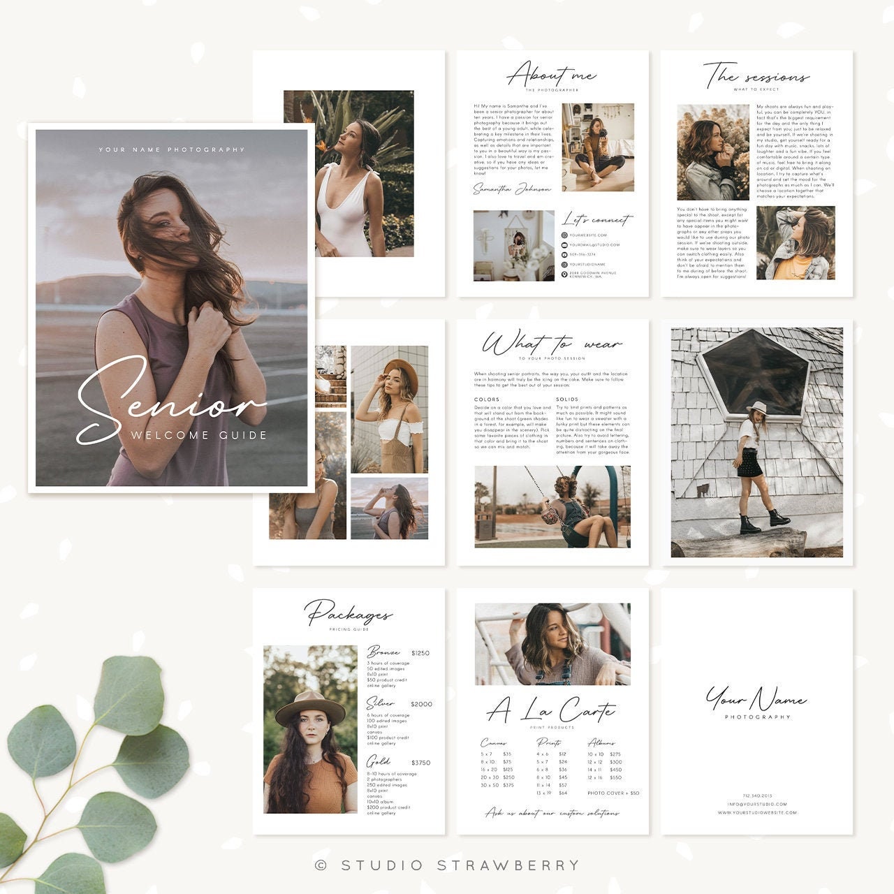 Senior Magazine Template, Senior Welcome Guide, Senior Photography Magazine, Senior graduation, 10 pages Magazine Template, Senior marketing
