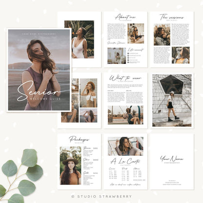 Senior Magazine Template, Senior Welcome Guide, Senior Photography Magazine, Senior graduation, 10 pages Magazine Template, Senior marketing