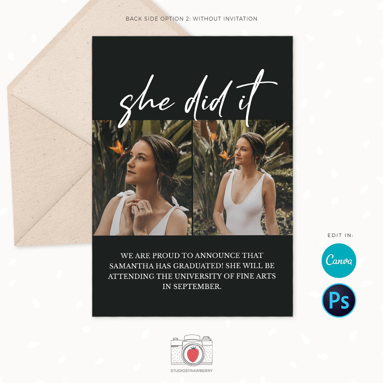 Graduation invitation template, Instantly editable, Editable Graduation Card, Senior Graduation Template, Senior Graduation Announcement